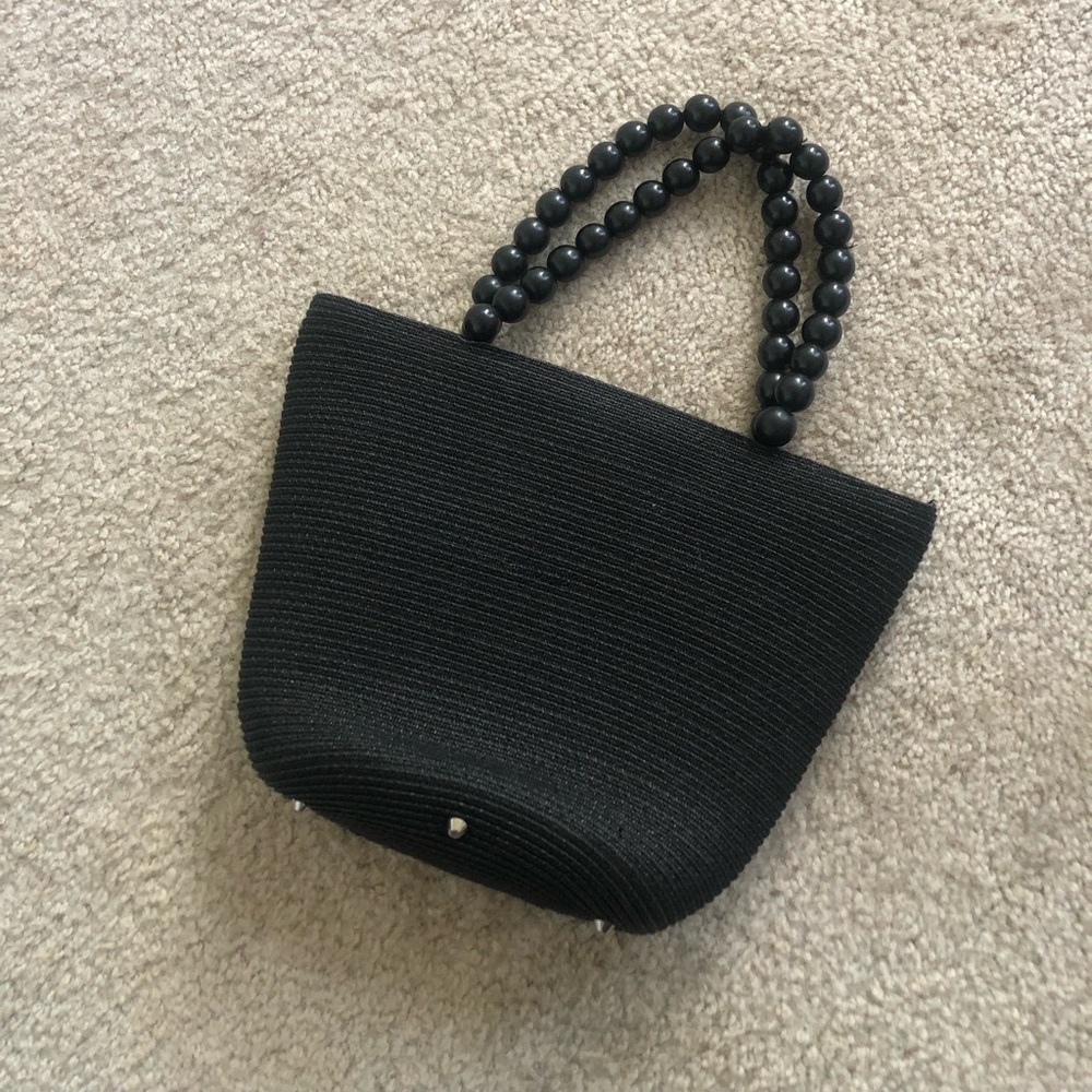 Talbots Black Woven Bucket Bag